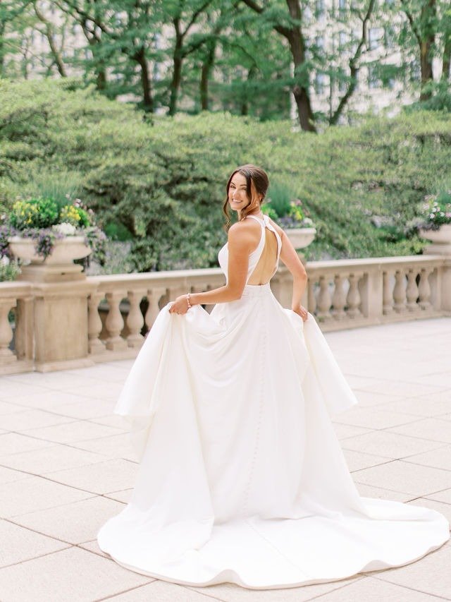 Bride twirling in a classic gown at one of the best places to get married in Chicago