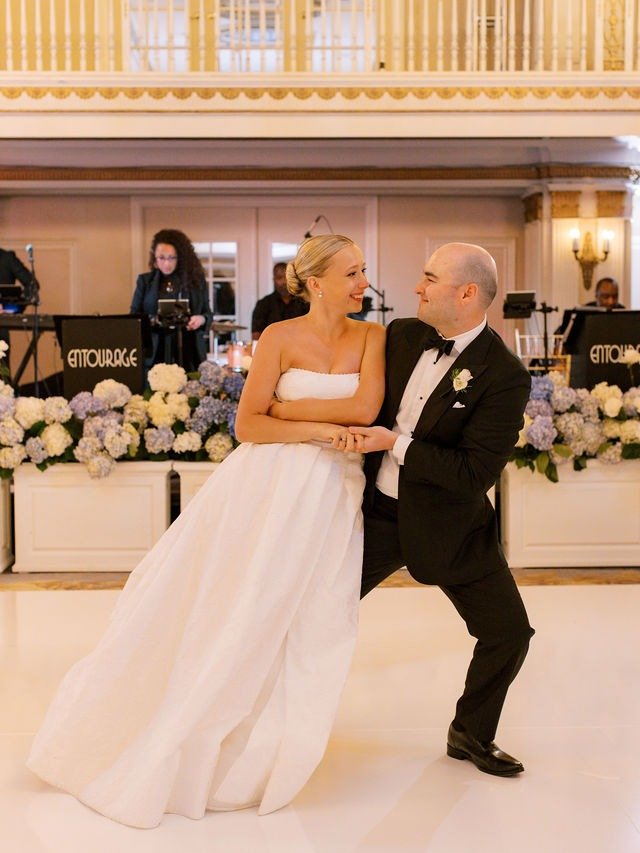 Bride and groom dancing during their reception at one of the best wedding places in Chicago