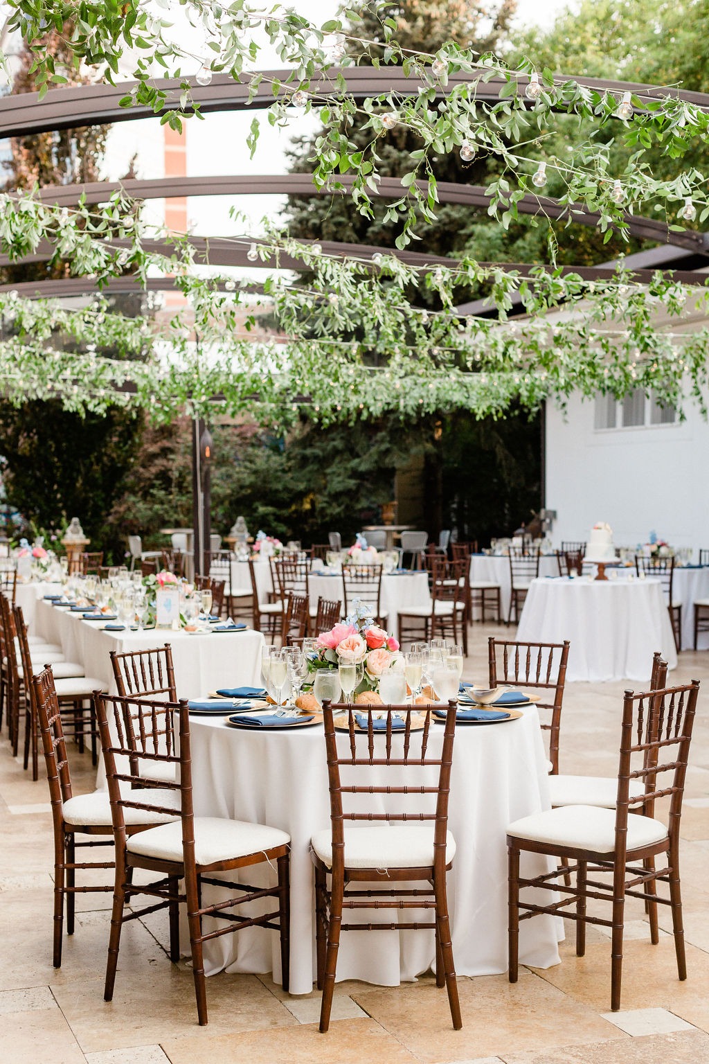 round tables set up for a wedding reception at one of Chicago's best outdoor wedding venues