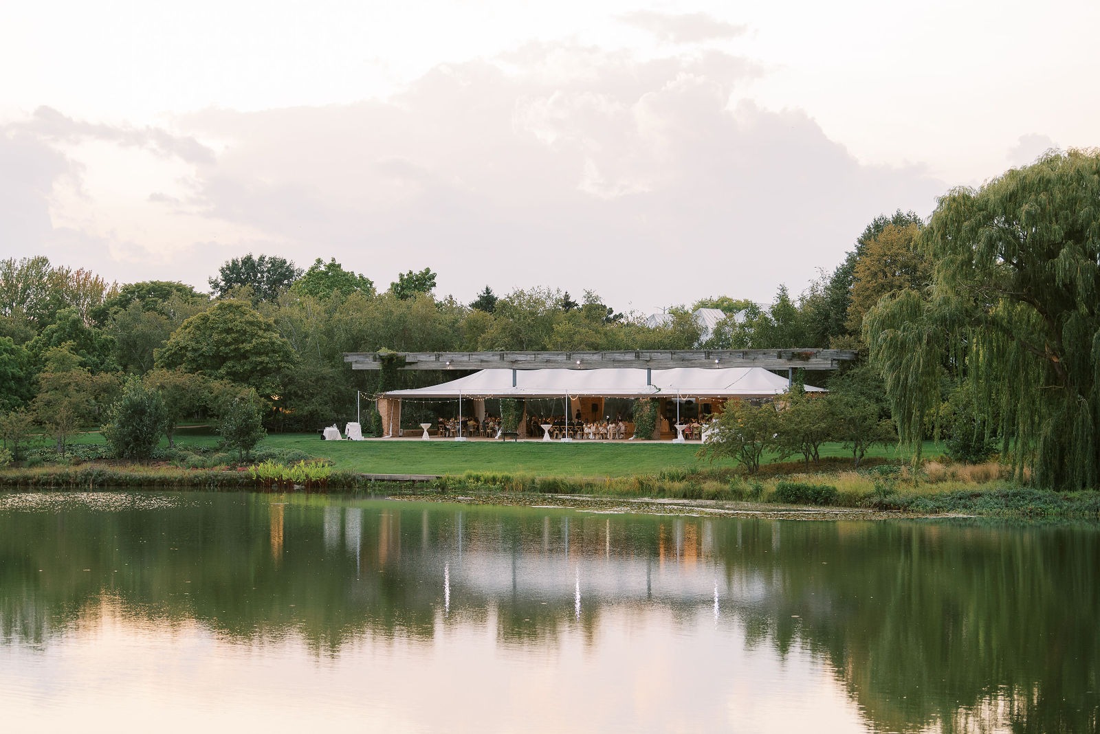 wideshot image of the chicago botanic gardens, one of the best outdoor wedding venues in the area